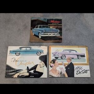 Vintage 1950's Automotive Sales Brochures - Chrysler, DeSoto, Meteor - Lot of 3